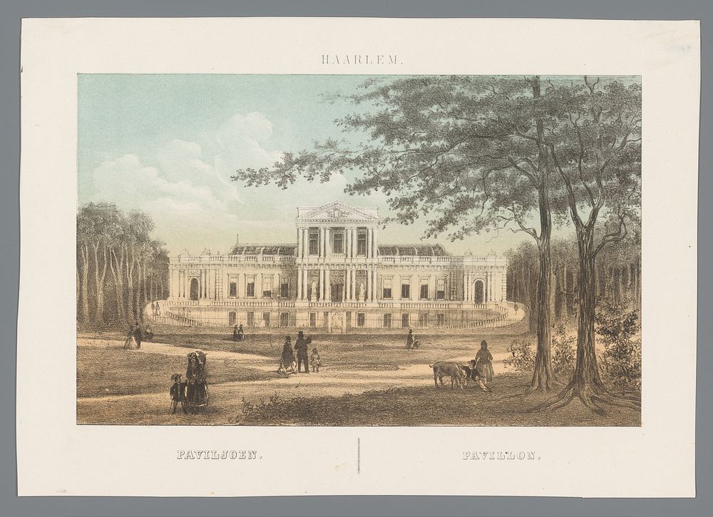 Gezicht op Paviljoen Welgelegen in de Haarlemmerhout in Haarlem (1850 - 1900) by anonymous