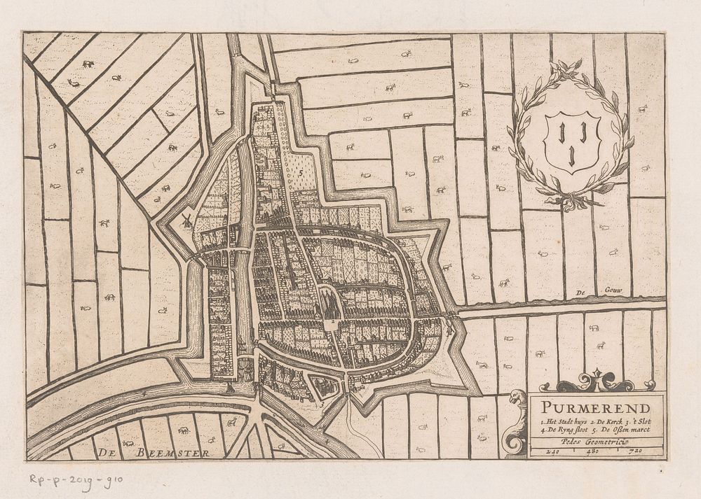 Plattegrond van Purmerend (1649 - 1652) by anonymous and Johannes Willemszoon Blaeu