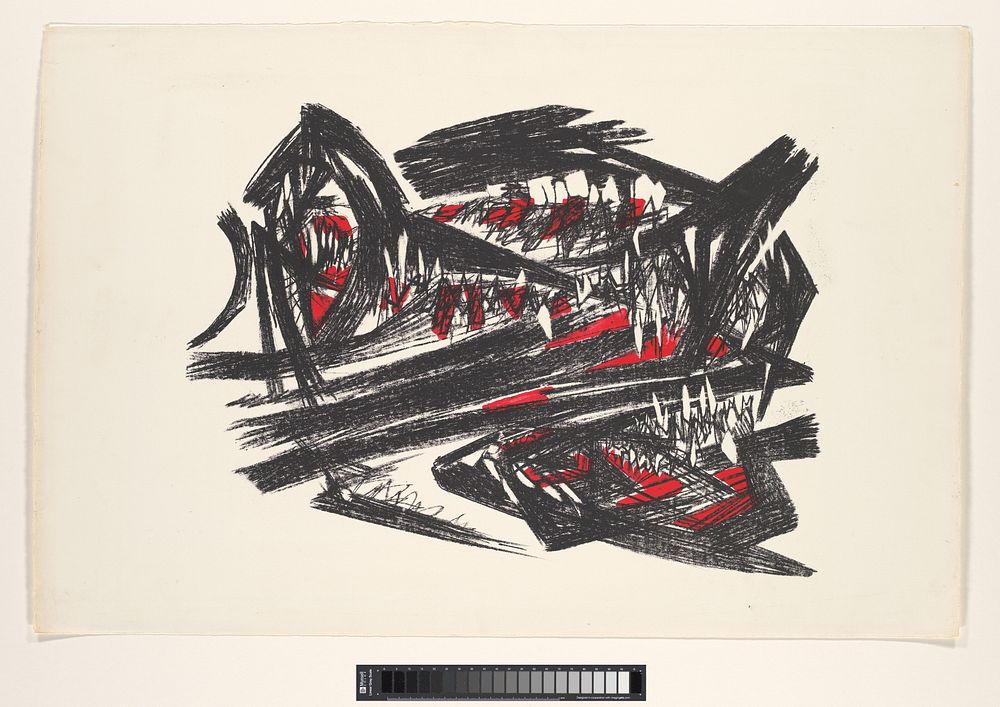 Abstracte voorstelling in rood, zwart en wit (c. 1965 - before 2009) by Printshop