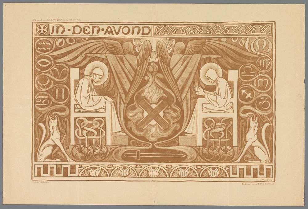 In den avond (1897) by Antoon Derkinderen and Tresling and Comp