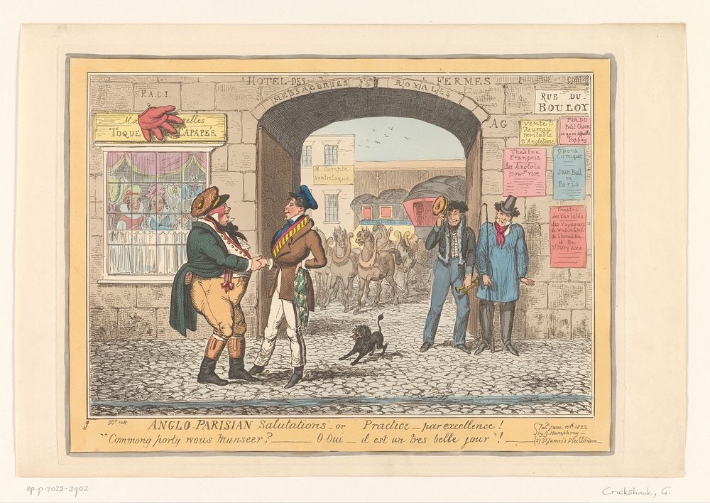 Twee Engelsen in Parijs (1822) by George Cruikshank and George Humphrey