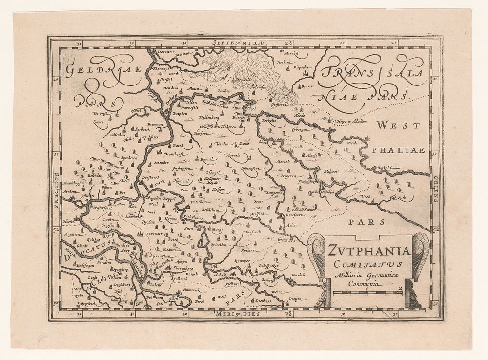 Kaart van het graafschap Zutphen (1673 - 1676) by Pieter van der Keere and Johannes Janssonius van Waesberge I