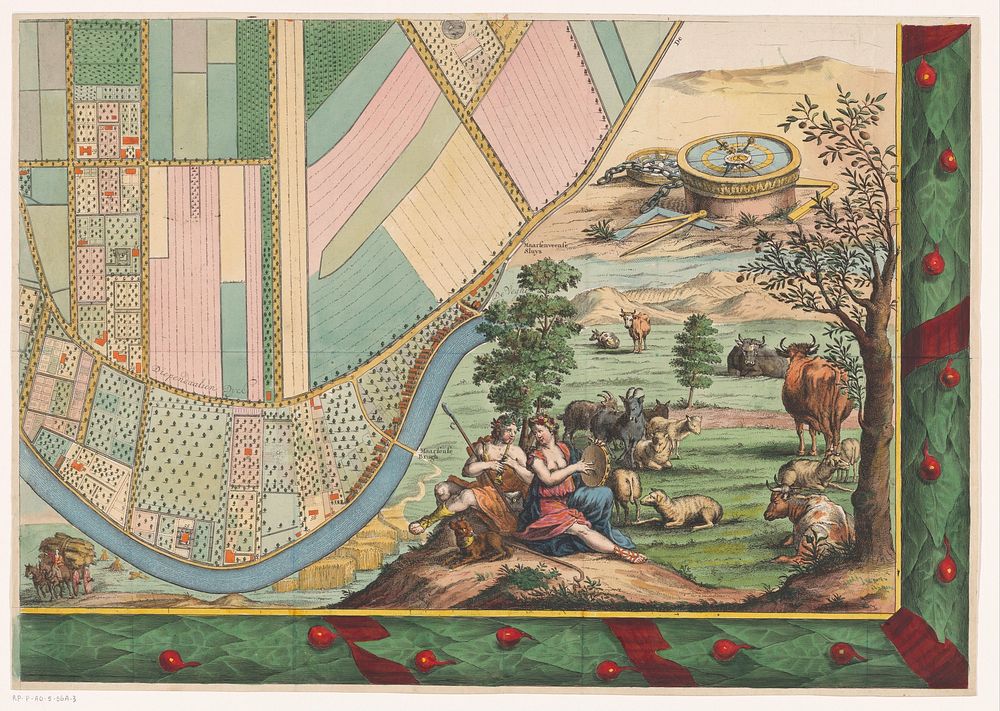 Plattegrond van de heerlijkheid Maarsseveen (deel rechtsonder) (1690 - 1691) by Philibert Bouttats and Joan Huydecoper van…