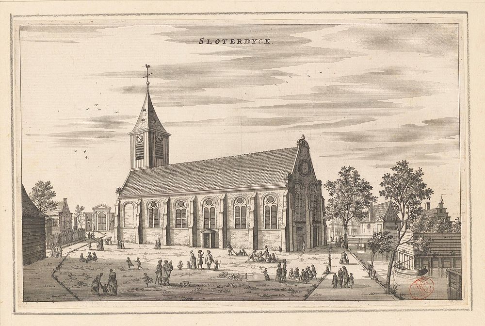 Gezicht op de kerk te Sloterdijk (1663 - 1664) by Jacob van Meurs, Jacob van Meurs and Joachim Nosche