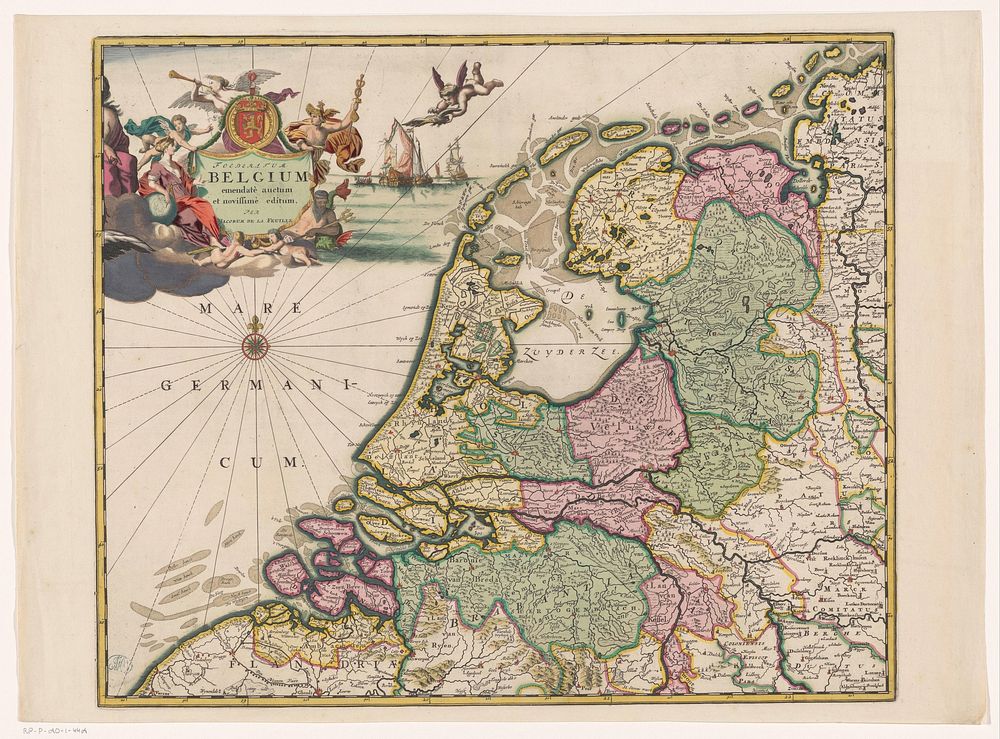 Kaart van de Republiek der Zeven Verenigde Nederlanden en een deel van het Heilige Roomse Rijk (after 1696) by anonymous and…