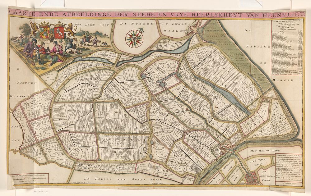 Kaart van de heerlijkheid Heenvliet (1701) by Jan Stemmers, Jan Luyken, A Steyaart, Heyman van Dyck and Staten van Voorne
