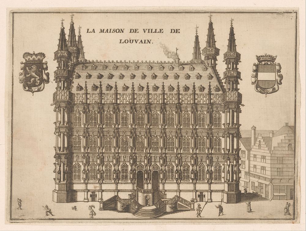 Gezicht op het stadhuis van Leuven (1711 - 1786) by anonymous