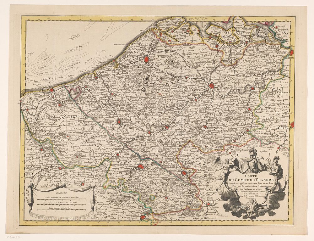Kaart van het graafschap Vlaanderen (1721 - 1774) by anonymous, Guillaume Delisle and Covens and Mortier