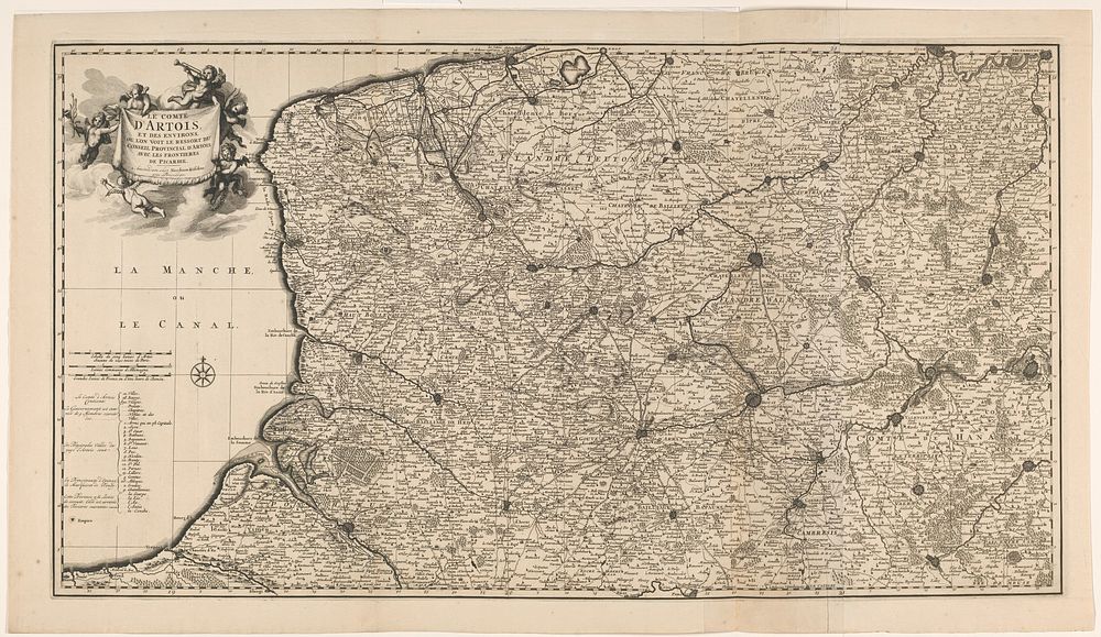 Kaart van het graafschap Artesië (1677 - 1720) by anonymous, Nicolaes Visscher I, Nicolaes Visscher II, weduwe Nicolaes…