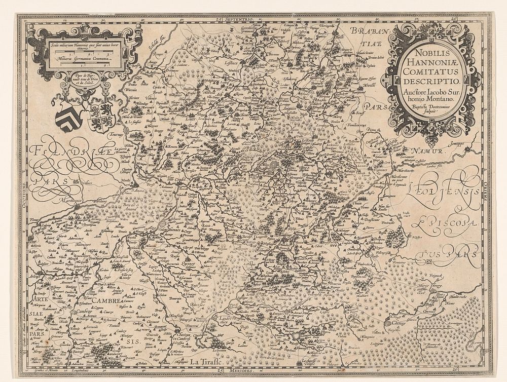 Kaart van het graafschap Henegouwen (1631 - 1644) by Joannes van Doetechum II, Jacob Surhon, Henricus Hondius and Johannes…