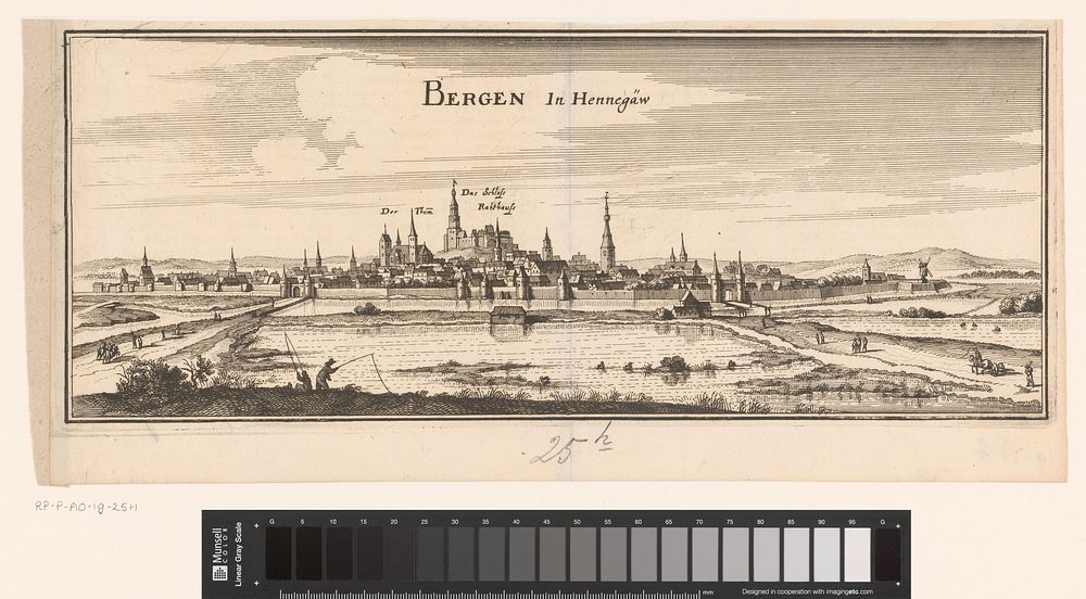 Gezicht op Bergen (Mons) (1654 - c. 1700) by Caspar Merian and Caspar Merian