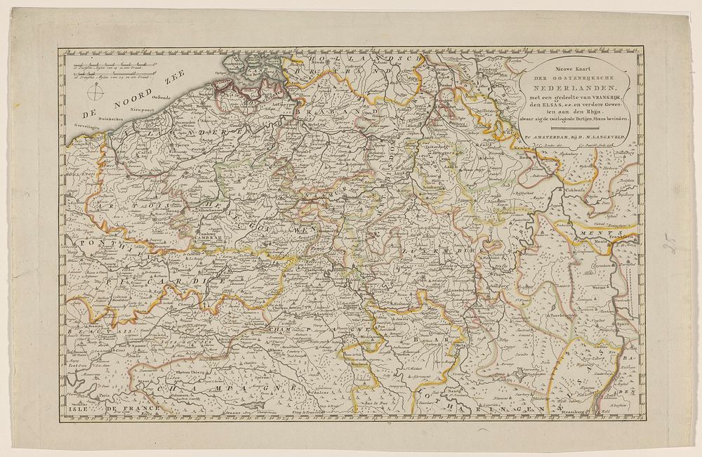 Kaart van de Oostenrijkse Nederlanden, 1792 (1792) by Cornelis van Baarsel and J C Roeder