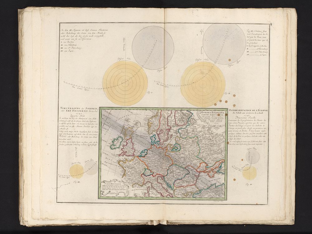 Voorspelling van en uitleg over de maansverduistering van 25 juli 1748, tweede blad (1747) by Sebastian Dorn and erven…
