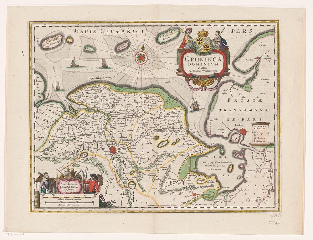 Kaart van de provincie Groningen (1666) by Evert Simonsz Hamersvelt, Salomon Rogiers, Barthold Wicheringe, Johannes…