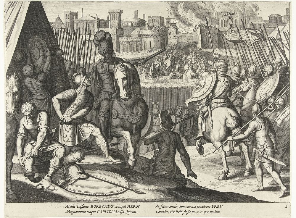 Verovering van Rome, 1527 (1614) by Cornelis Boel, Antonio Tempesta and Nicolaas Jansz van Wassenaar