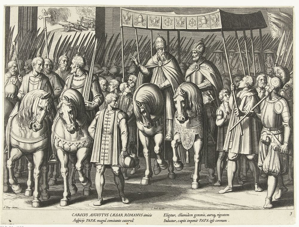 Keizerkroning van Karel V in Bologna (1614) by Cornelis Boel, Antonio Tempesta and Nicolaas Jansz van Wassenaar