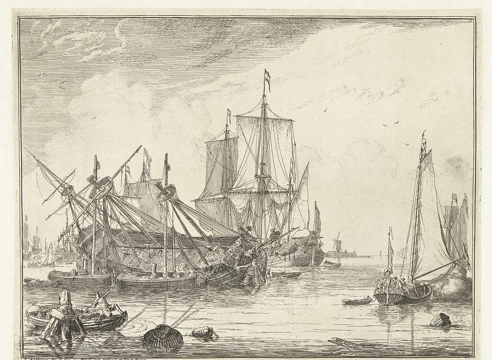 Gekrengd schip (1701) by Ludolf Bakhuysen, Ludolf Bakhuysen, Ludolf Bakhuysen and Staten van Holland en West Friesland