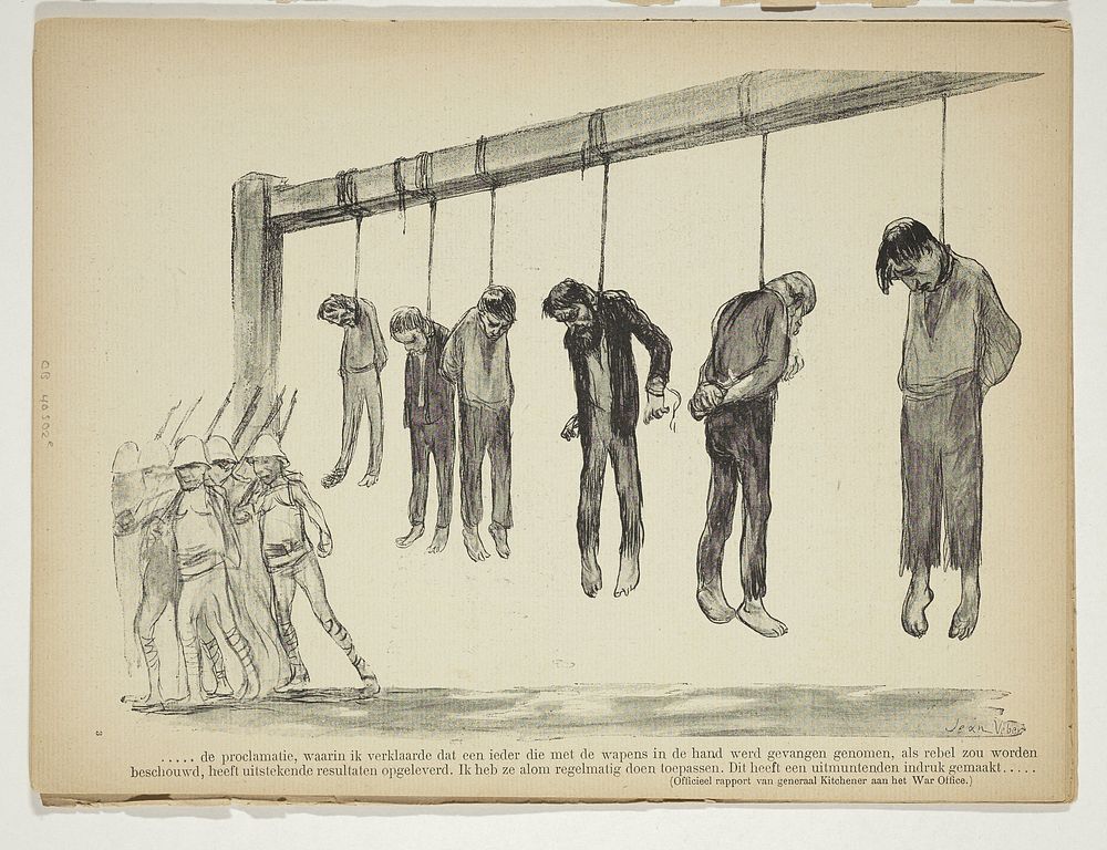 Door de Britten opgehangen Boeren (1901) by anonymous, Jean Veber, Samuel Sigismond Schwarz and S L van Looy