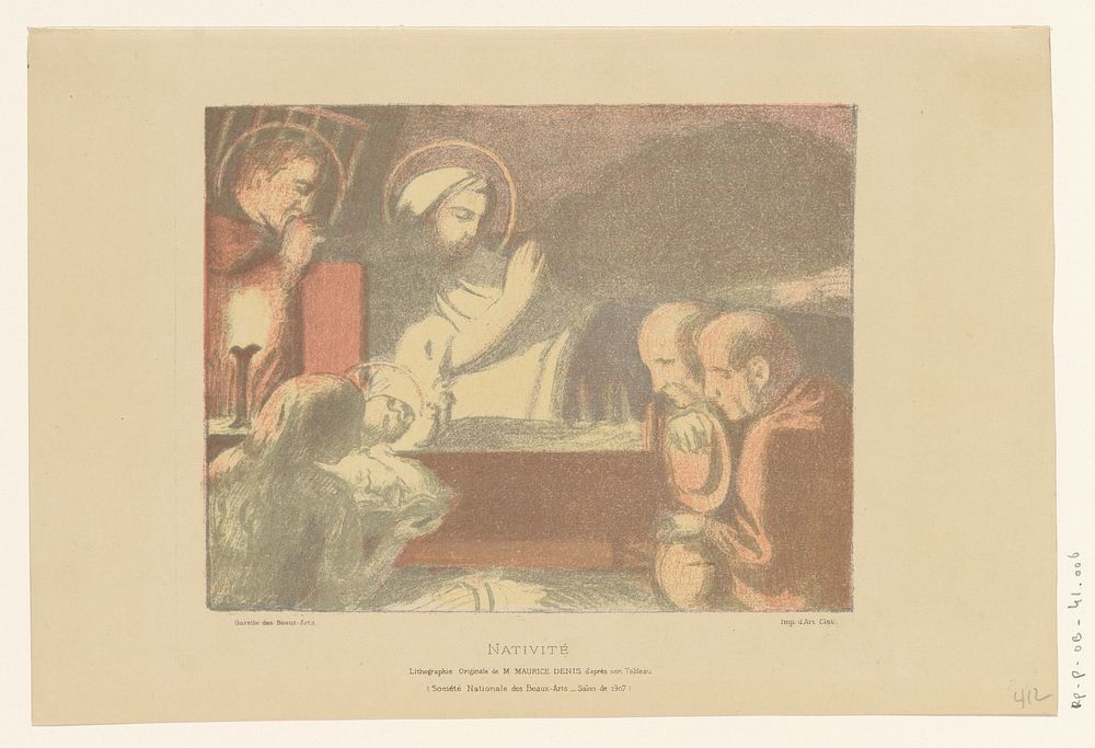 Aanbidding van het Christuskind (1907) by Maurice Denis, Maurice Denis and Auguste Clot