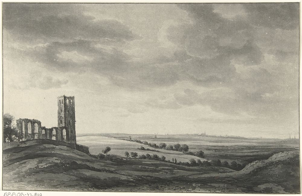 Landschap met ruïne (1821) by Christiaan Josi, Roelant Roghman and Cornelis Ploos van Amstel