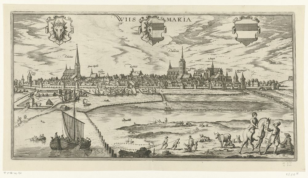 Gezicht op Wismar (1682) by Jan Luyken, Frans Hogenberg, Symon Novelanus and Johannes Janssonius van Waesberge II