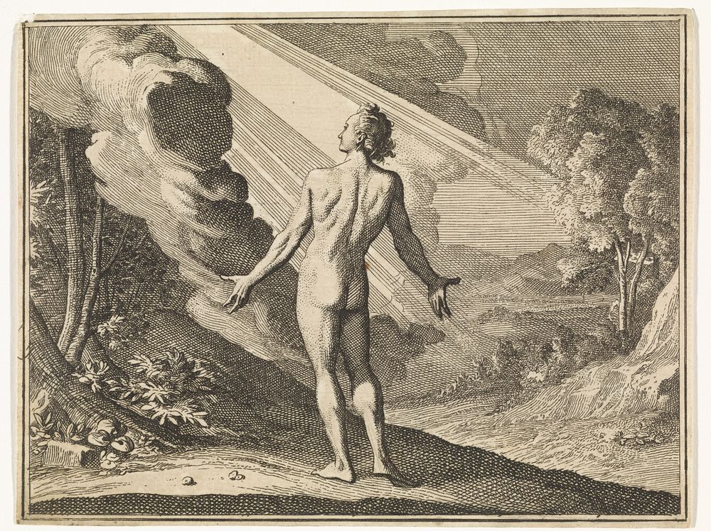 Adam in het paradijs (1712) by Caspar Luyken
