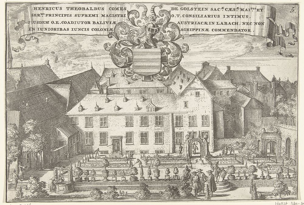 Gezicht op kasteel Jungen Biesen (1700) by Romeyn de Hooghe and Romeyn de Hooghe
