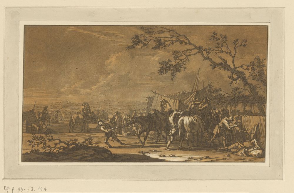 Soldaten in het kampement (1718 - 1781) by Christian Rugendas, Georg Philipp Rugendas and Christian Rugendas
