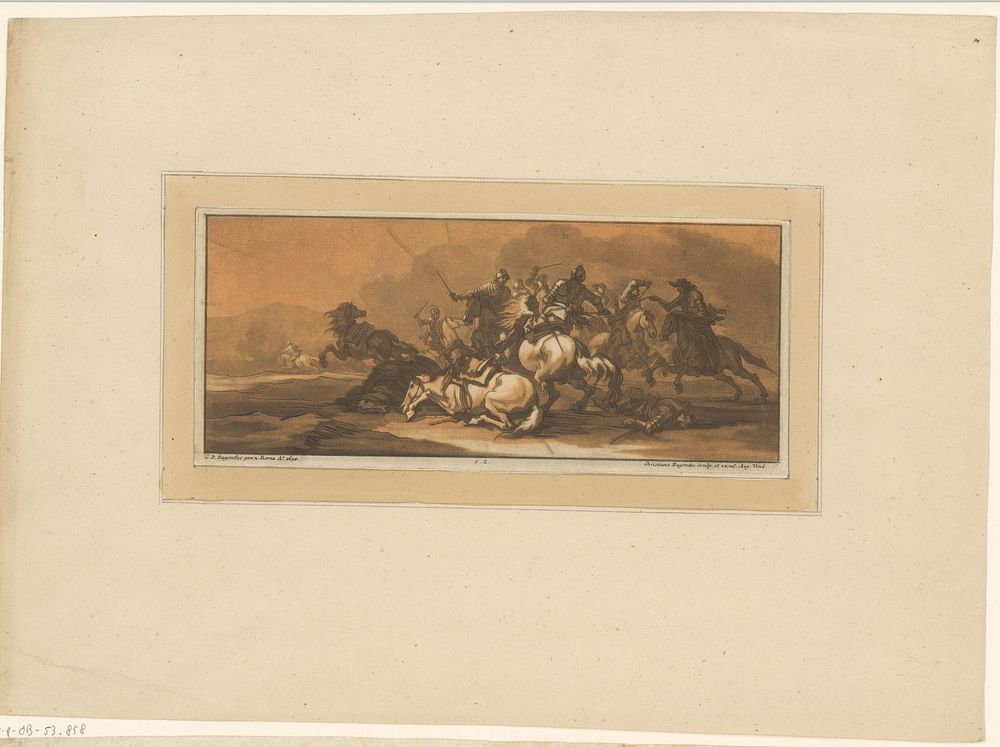 Ruitergevecht (1718 - 1781) by Christian Rugendas, Georg Philipp Rugendas and Christian Rugendas