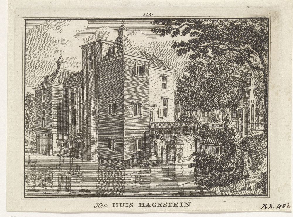 Gezicht op Huis Hagestein (1773) by Hendrik Spilman and Jan de Beijer