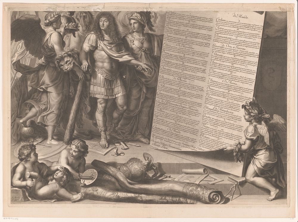 Allegorie op Lodewijk XIV (onderste deel) (1668) by François de Poilly I, Charles Le Brun, Jean Baptiste Colbert de…