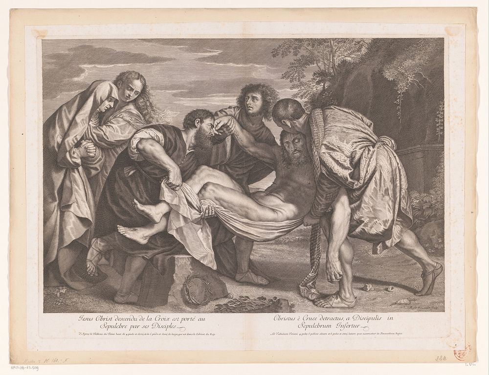 Graflegging van Christus (1671) by Gilles Rousselet and Titiaan