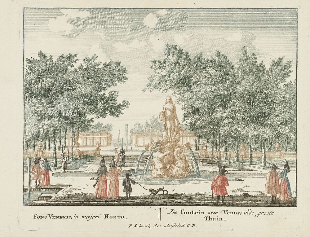De Venus-fontein in de grote tuin van Paleis Het Loo (1694 - 1697) by Jan van Call I, Jan van Call I, Pieter Schenk I and…