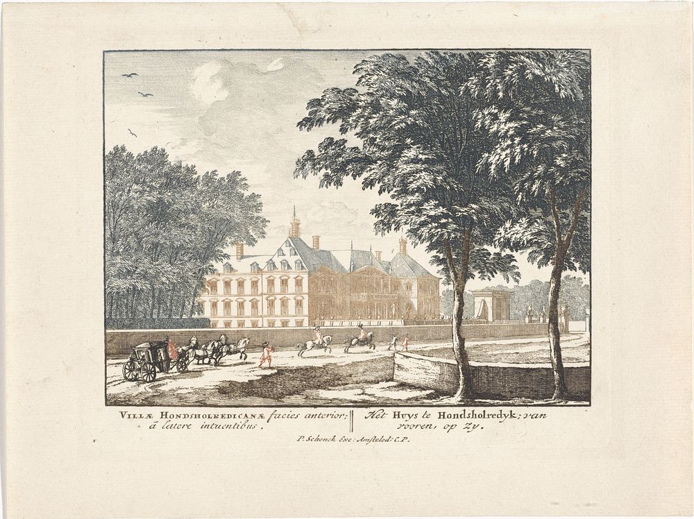Gezicht op Huis Honselaarsdijk (1694 - 1697) by anonymous, Pieter Schenk I and Staten van Holland en West Friesland