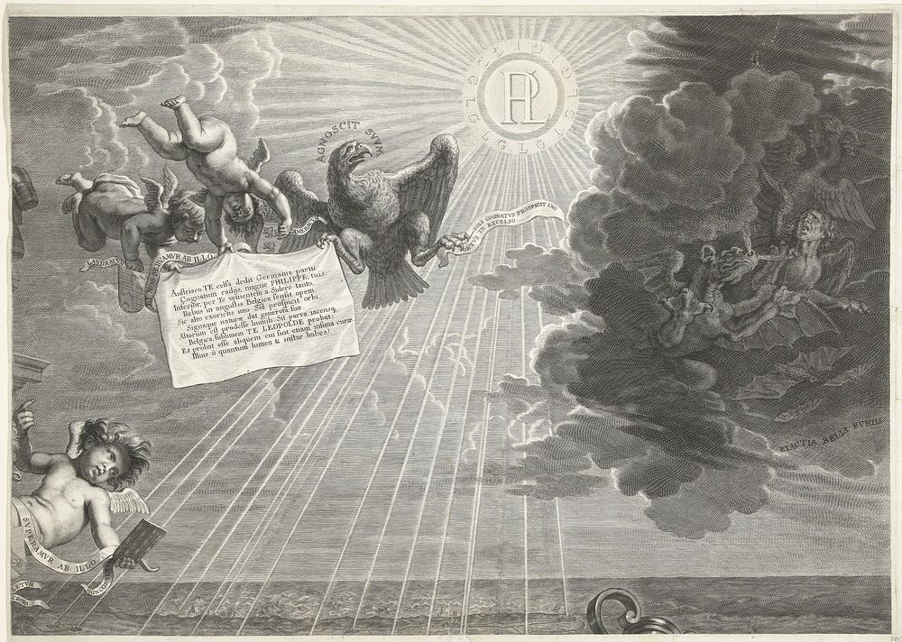 Intocht van Leopold Willem, landvoogd der Zuidelijke Nederlanden, te Gent (rechtsboven) (1653) by Schelte Adamsz Bolswert…