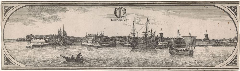 Gezicht op Delfshaven (1666 - 1698) by Joost van Geel, Joost van Geel, Jacob Quack, Jan Houwens I and Jacob Quack