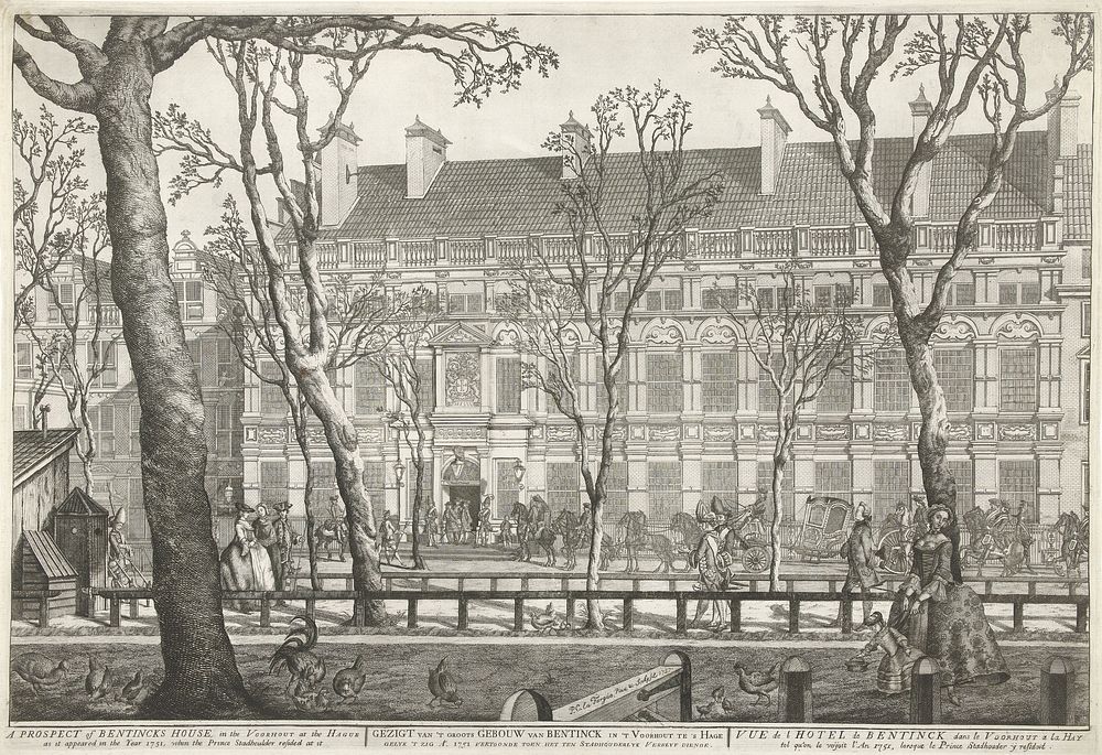 Huis van Bentinck aan het Voorhout te Den Haag, 1751 (1751 - 1757) by Paulus Constantijn la Fargue and Paulus Constantijn la…