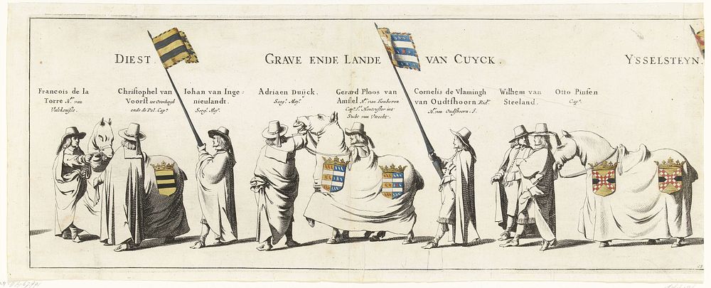 De begrafenisstoet van Frederik Hendrik (plaat nr. 13), 1647 (1647 - 1651) by Pieter Nolpe, Pieter Jansz Post, Pieter Jansz…