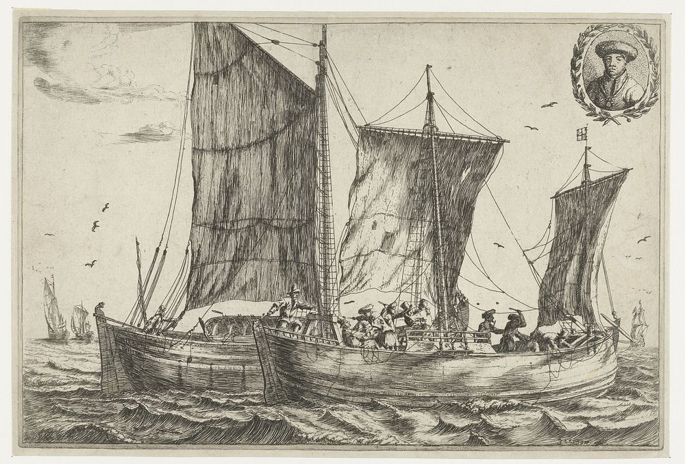 Schermutseling tussen Hollandse en Engelse zeelieden (1652 - 1656) by Reinier Nooms and Reinier Nooms