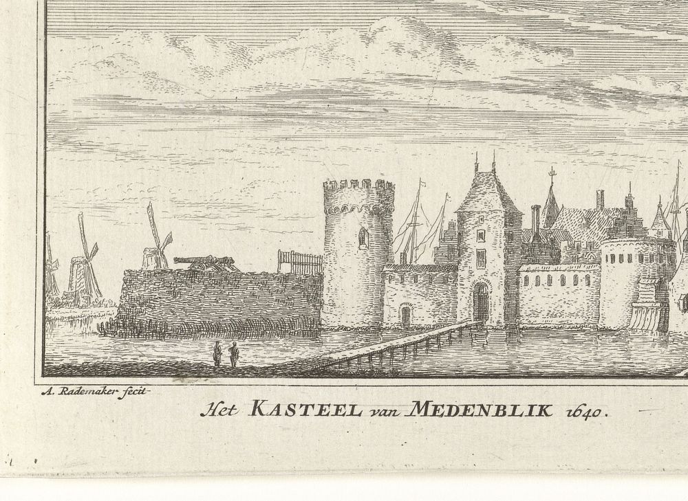 Kasteel Radboud te Medemblik (1727 - 1733) by Abraham Rademaker, Willem Barents and Antoni Schoonenburg