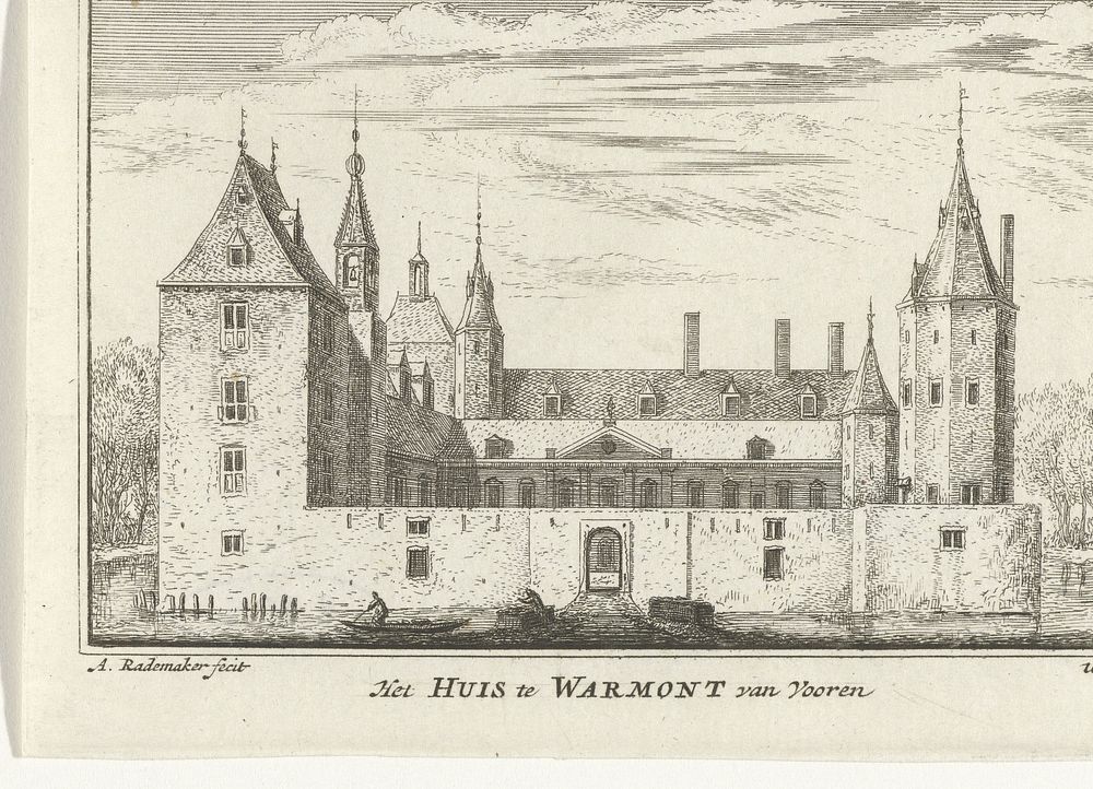 Gezicht op Huis Warmond, 1662 (1727 - 1733) by Abraham Rademaker, Willem Barents and Antoni Schoonenburg