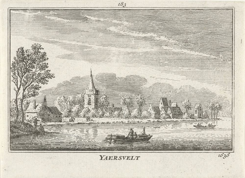 Gezicht op Jaarsveld, 1636 (1727 - 1733) by Abraham Rademaker, Willem Barents and Antoni Schoonenburg