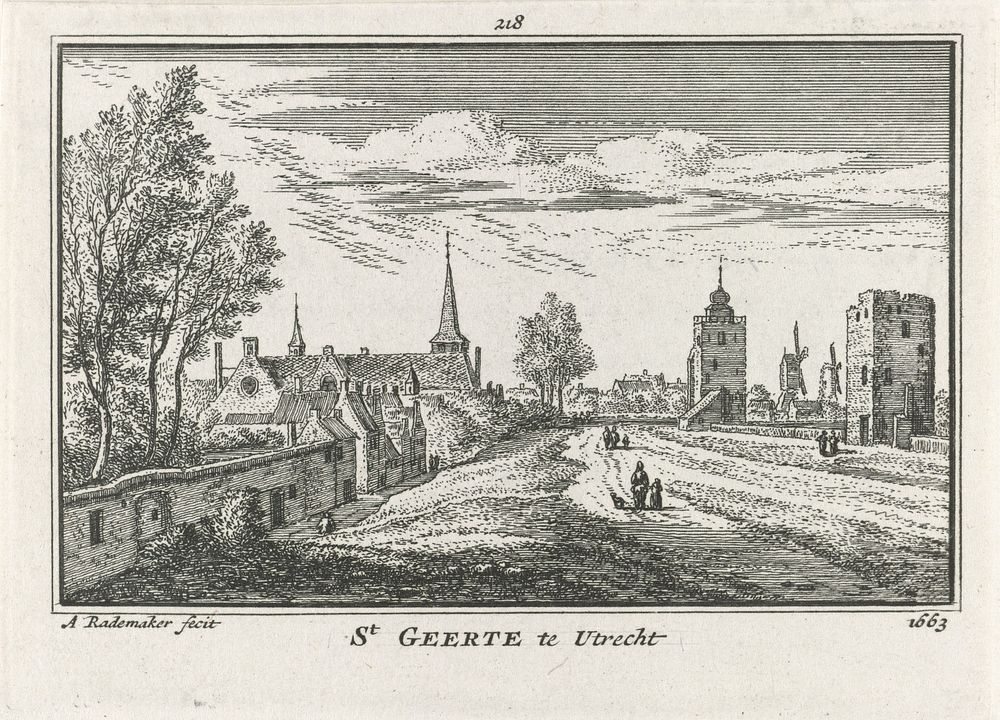 Gezicht op Utrecht, 1663 (1727 - 1733) by Abraham Rademaker, Willem Barents and Antoni Schoonenburg