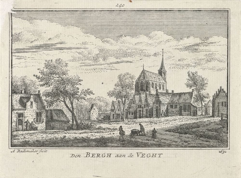 Gezicht op Nederhorst den Berg, 1631 (1727 - 1733) by Abraham Rademaker, Willem Barents and Antoni Schoonenburg