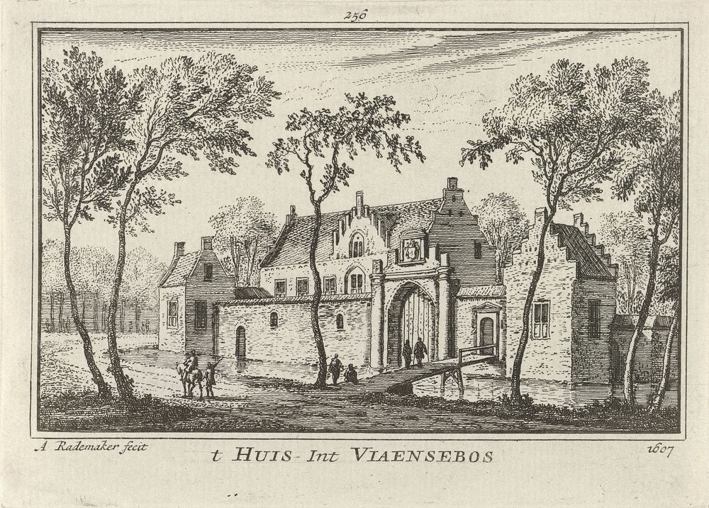 Gezicht op Huis Ameliastein, 1607 (1727 - 1733) by Abraham Rademaker, Willem Barents and Antoni Schoonenburg
