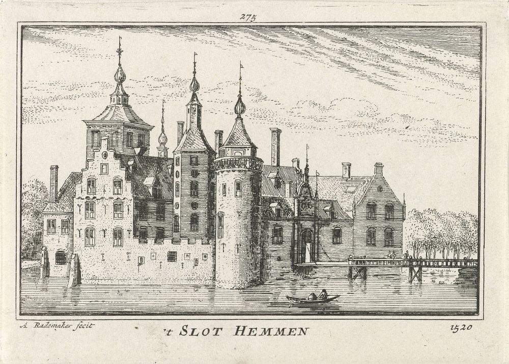 Kasteel Hemmen (1727 - 1733) by Abraham Rademaker, Willem Barents and Antoni Schoonenburg