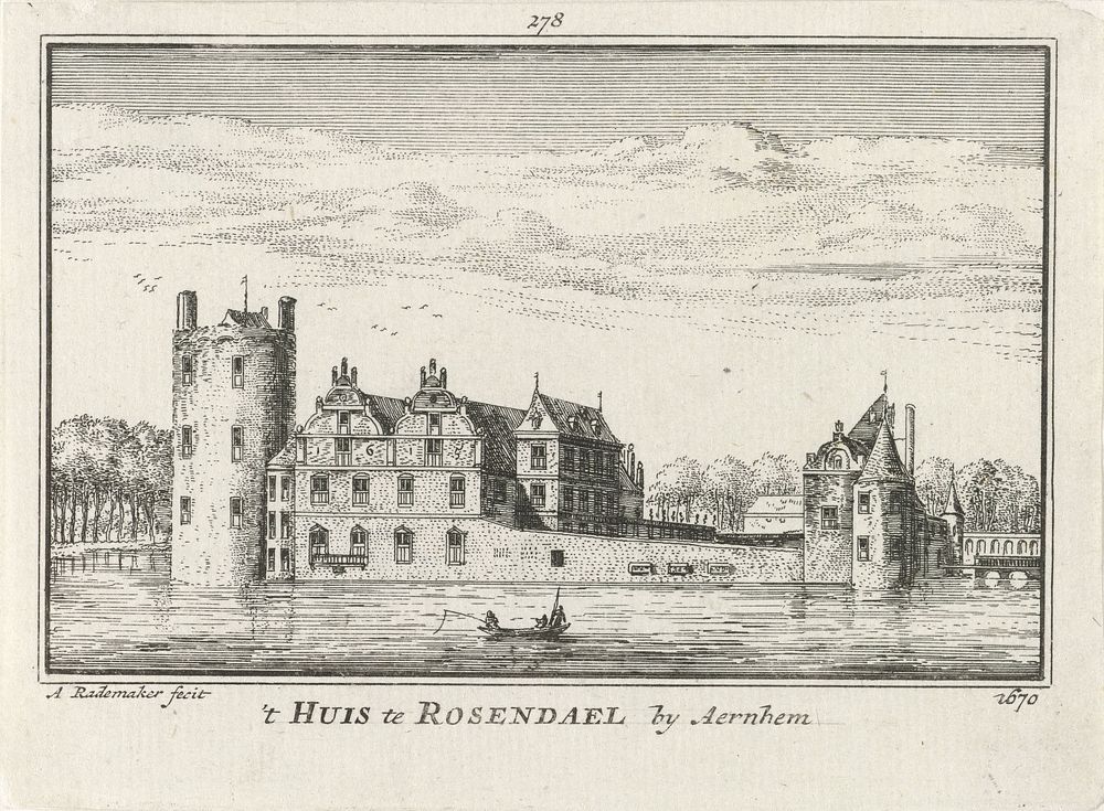 Kasteel Rosendael (1727 - 1733) by Abraham Rademaker, Willem Barents and Antoni Schoonenburg