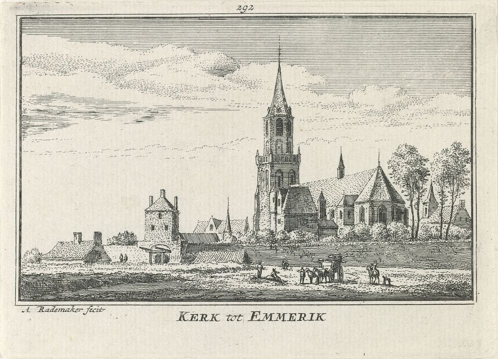 St. Aldegundiskirche te Emmerik (1727 - 1733) by Abraham Rademaker, Willem Barents and Antoni Schoonenburg