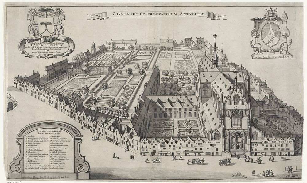 Dominicaans klooster te Antwerpen (1661) by Lucas Vorsterman II and Jan Peeters I