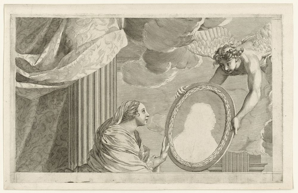 Deel van promotieprent van Antoine Talon (1608 - 1688) by Claude Mellan
